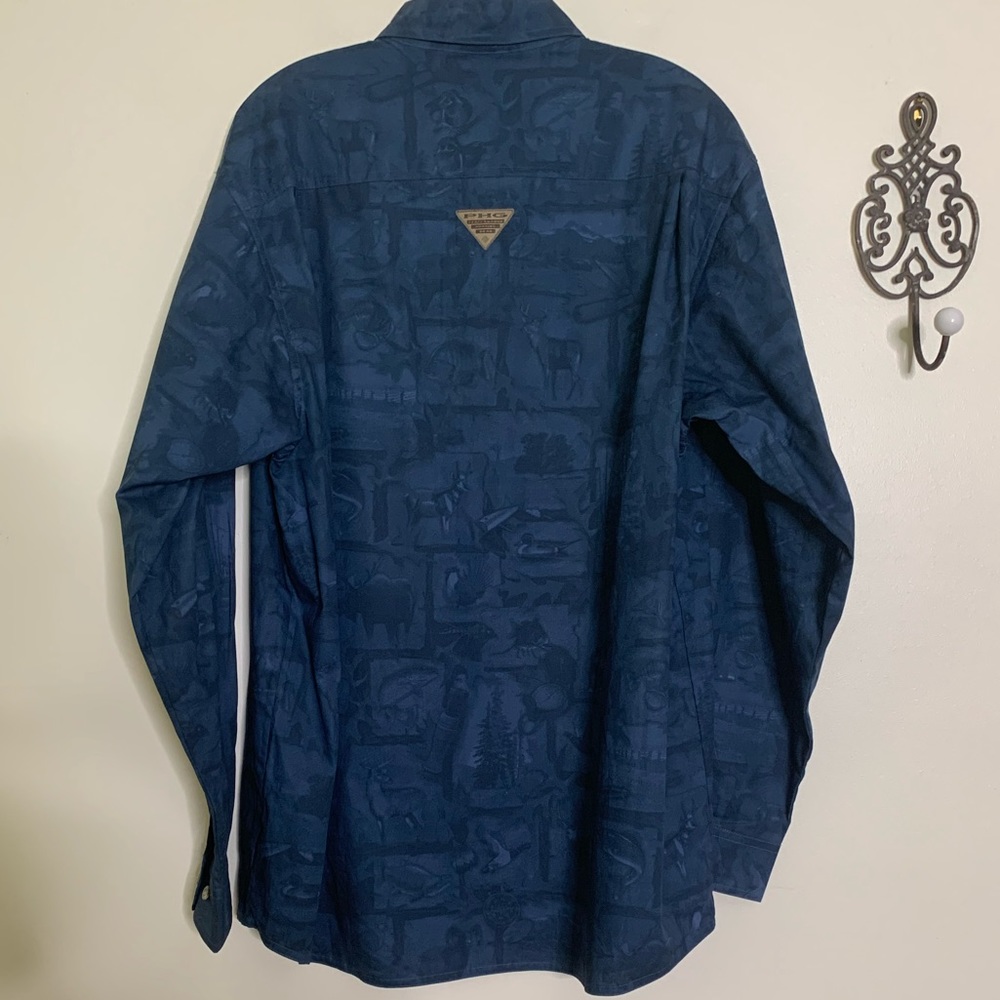 Columbia Cotton PFG Long Sleeve Shirt Sz L